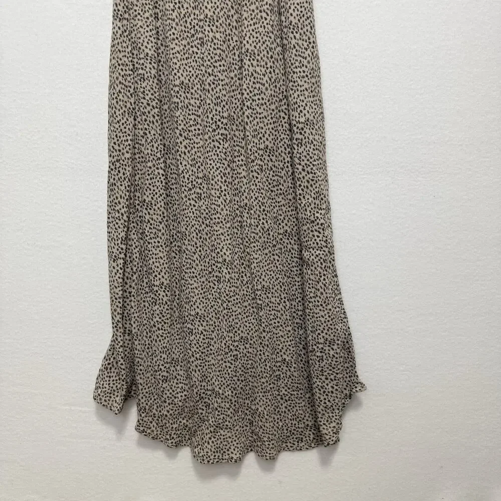 Abercrombie & Fitch Maxi Dress Womens Large LP Leopard Print Twist Front Classic
